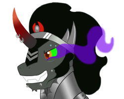 Size: 999x799 | Tagged: safe, artist:mylittleponbees, derpibooru import, king sombra, pony, unicorn, nails, piercing, solo