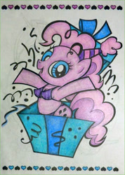 Size: 600x842 | Tagged: safe, pinkie pie, earth pony, pony, coloring book corruptions, solo