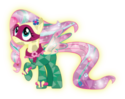 Size: 3490x2770 | Tagged: safe, artist:infinitewarlock, fluttershy, saddle rager, pegasus, pony, crystallized, rainbow power, simple background, solo, transparent background, vector