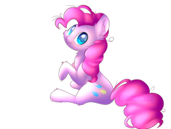 Size: 1600x1200 | Tagged: dead source, safe, artist:bambisbaby, pinkie pie, earth pony, pony, chest fluff, fluffy, simple background, solo, transparent background, watermark