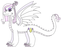 Size: 2849x2263 | Tagged: safe, artist:supahdonarudo, derpibooru import, fleur-de-lis, dragon, dragoness, dragonified, female, fleur-dragon-lis, simple background, species swap, transparent background