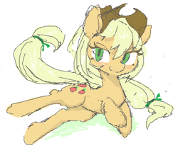 Size: 381x319 | Tagged: safe, artist:toki, applejack, earth pony, pony, female, mare, simple background, solo