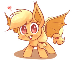 Size: 1000x800 | Tagged: safe, artist:joycall6, applejack, bat pony, pony, cute, heart, joycall3 is trying to murder us, race swap, simple background, solo