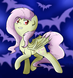 Size: 747x793 | Tagged: safe, artist:alazak, fluttershy, bat, flutterbat, red eyes, solo