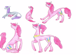 Size: 3508x2551 | Tagged: safe, artist:dawn22eagle, maud pie, pinkie pie, earth pony, pony, age progression, element of laughter, filly pinkie pie, traditional art