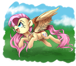 Size: 1950x1700 | Tagged: safe, artist:meotashie, fluttershy, pegasus, pony, female, mare, pink mane, solo, yellow coat