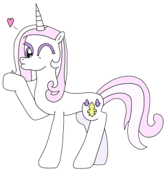 Size: 2054x2113 | Tagged: safe, artist:supahdonarudo, derpibooru import, fleur-de-lis, unicorn, heart, kissy face, one eye closed, raised hoof, simple background, transparent background, wink