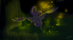 Size: 1280x713 | Tagged: safe, artist:mymysteriouspony, firefly, fluttershy, pegasus, pony, night, solo