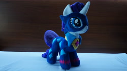 Size: 5456x3064 | Tagged: safe, artist:egalgay, radiance, rarity, power ponies (episode), handmade, irl, photo, plushie, power ponies, solo, toy