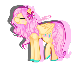 Size: 1024x825 | Tagged: safe, artist:sofilut, fluttershy, pegasus, pony, female, mare, pink mane, solo, yellow coat