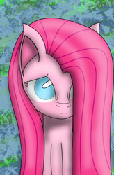 Size: 803x1223 | Tagged: safe, artist:acleus097, pinkie pie, earth pony, pony, bust, pinkamena diane pie, portrait, sad face