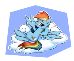 Size: 1000x827 | Tagged: safe, artist:twilite-sparkleplz, derpibooru import, rainbow dash, pegasus, pony, cloud, cutie mark, smiling