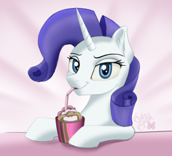 Size: 1980x1794 | Tagged: safe, artist:solarspark, rarity, pony, unicorn, milkshake, newbie artist training grounds, solo