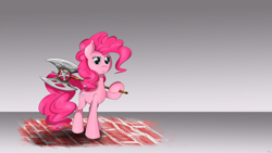 Size: 4800x2700 | Tagged: safe, artist:flamevulture17, pinkie pie, earth pony, pony, female, mare, solo