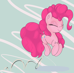 Size: 1528x1502 | Tagged: safe, artist:nintonbp, pinkie pie, earth pony, pony, cute, eyes closed, jumping, solo