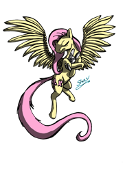 Size: 1280x1760 | Tagged: safe, artist:shaykimchi, angel bunny, fluttershy, pegasus, pony, plushie, solo