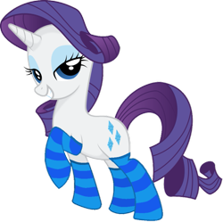 Size: 895x892 | Tagged: safe, artist:tabrony23, rarity, pony, unicorn, clothes, female, mare, raised hoof, smiling, socks, solo, striped socks