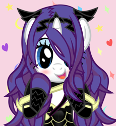 Size: 3674x3998 | Tagged: safe, artist:nupiethehero, rarity, pony, unicorn, blushing, camilla, crossover, fire emblem, heart, looking at you, nintendo, open mouth, show accurate, smiling, sparkles, stars, vector, waifu