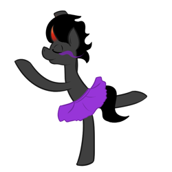 Size: 700x700 | Tagged: safe, artist:lilliesinthegarden, derpibooru import, king sombra, pony, unicorn, balancing, ballet, clothes, crossdressing, dancing, eyes closed, graceful, request, solo, tutu