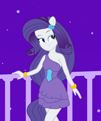 Size: 7000x8427 | Tagged: safe, artist:luckreza8, rarity, equestria girls, absurd resolution, clothes, dress, night sky, ponied up, solo, stars