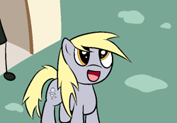 Size: 650x450 | Tagged: safe, anonymous artist, derpy hooves, oc, oc:anon, pony, /mlp/, 4chan, :d, happy, msponyadventures