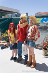 Size: 2336x3504 | Tagged: safe, apple bloom, applejack, human, cosplay, irl, irl human, photo