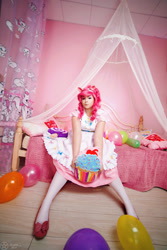 Size: 667x1000 | Tagged: safe, artist:kainkido, pinkie pie, human, cosplay, irl, irl human, photo