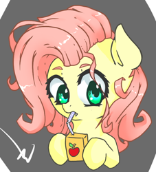 Size: 598x660 | Tagged: safe, artist:violise, fluttershy, flutterbat, juice box, solo