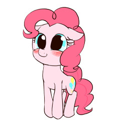 Size: 960x1003 | Tagged: safe, artist:monon0, pinkie pie, earth pony, pony, blushing, cute, diapinkes, floppy ears, pixiv, simple background, solo, transparent background