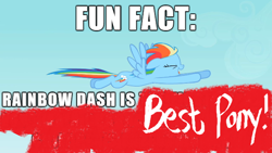 Size: 610x343 | Tagged: safe, derpibooru import, edit, rainbow dash, pegasus, pony, bad edit, best pony, correction, fun fact, meme