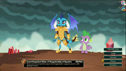 Size: 637x358 | Tagged: safe, dragon lord ember, princess celestia, princess ember, spike, alicorn, dragon, pony, gauntlet of fire, armor, civilization, civilization v, game screencap, mod