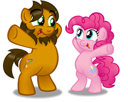 Size: 1024x819 | Tagged: safe, artist:aleximusprime, pinkie pie, oc, oc:alex the chubby pony, earth pony, pony, ponysona, simple background, transparent background