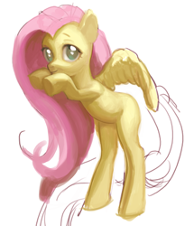 Size: 1150x1336 | Tagged: safe, artist:hasbrony, fluttershy, pegasus, pony, female, mare, pink mane, solo, yellow coat