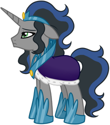 Size: 651x740 | Tagged: safe, artist:tambelon, derpibooru import, idw, king sombra, queen umbra, pony, unicorn, spoiler:comic, spoiler:comic18, good king sombra, good queen umbra, mirror universe, rule 63, solo