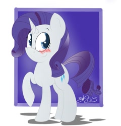 Size: 877x912 | Tagged: safe, artist:macdaddyzak, rarity, pony, unicorn, blushing, raised hoof, solo