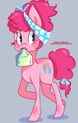 Size: 2026x3174 | Tagged: safe, artist:bukaa-a, pinkie pie, earth pony, pony, alternate hairstyle, bento, lunchbox, solo