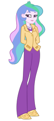 Size: 2400x5300 | Tagged: safe, artist:razethebeast, princess celestia, principal celestia, equestria girls, canterlot high, clothes, flash puppet, hands behind back, simple background, solo, transparent background, vector