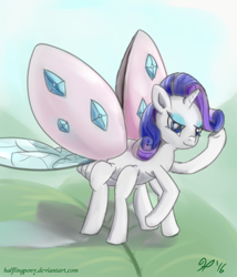 Size: 900x1050 | Tagged: safe, artist:halflingpony, rarity, beetle, bug pony, insect, ladybug, insectoid, solo, species swap