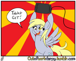 Size: 2560x2053 | Tagged: safe, artist:outofworkderpy, derpy hooves, ditzy doo, pegasus, pony, female, mare, outofworkderpy, tablet, tumblr, wacom