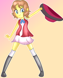 Size: 1390x1715 | Tagged: safe, artist:doraeartdreams-aspy, equestria girls, base used, boots, clothes, crossover, dress, equestria girls-ified, hat, pokémon, serena (pokemon), shoes, skirt, smiling, socks, thigh highs