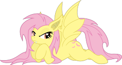 Size: 4737x2534 | Tagged: safe, artist:ispincharles, fluttershy, flutterbat, simple background, solo, transparent background, vector