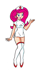 Size: 1234x2199 | Tagged: safe, artist:danmakuman, artist:outlaw-marston, fluttershy, human, humanized, nurse, simple background, solo, transparent background, vector