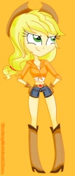 Size: 271x633 | Tagged: safe, artist:tinacrazy29, applejack, human, chibi, humanized, solo