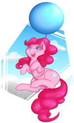 Size: 898x1491 | Tagged: safe, artist:arnachy, pinkie pie, earth pony, pony, balloon, happy, solo, then watch her balloons lift her up to the sky