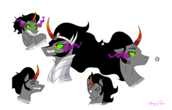 Size: 470x300 | Tagged: safe, artist:amazingfl4sh, derpibooru import, king sombra, pony, unicorn, curved horn, dark magic, expressions, magic, solo, sombra eyes