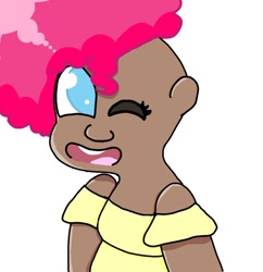 Size: 880x908 | Tagged: safe, artist:patootiecutie, pinkie pie, human, dark skin, humanized, solo