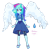 Size: 1400x1418 | Tagged: safe, artist:unoriginai, derpibooru import, rainbow dash, equestria girls, belly button, cloud wings, crossover, female, fusion, gem, lapis lazuli (steven universe), solo, steven universe, wings