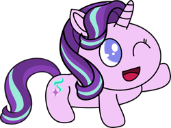 Size: 1280x956 | Tagged: safe, artist:mega-poneo, starlight glimmer, pony, unicorn, cute, female, glimmerbetes, happy, jewelpet, mare, mega poneo strikes again, one eye closed, raised hoof, sanrio, sega, simple background, smiling, solo, style emulation, transparent background, vector, wink