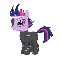 Size: 887x901 | Tagged: safe, artist:doctorspectrum, derpibooru import, twilight sparkle, eyepatch, filly, future twilight, ms paint, scar, solo