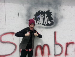 Size: 3264x2448 | Tagged: safe, artist:dragonwolfrooke, artist:screwball_sbmf, derpibooru import, king sombra, human, delsin rowe, graffiti, infamous second son, irl, irl human, photo